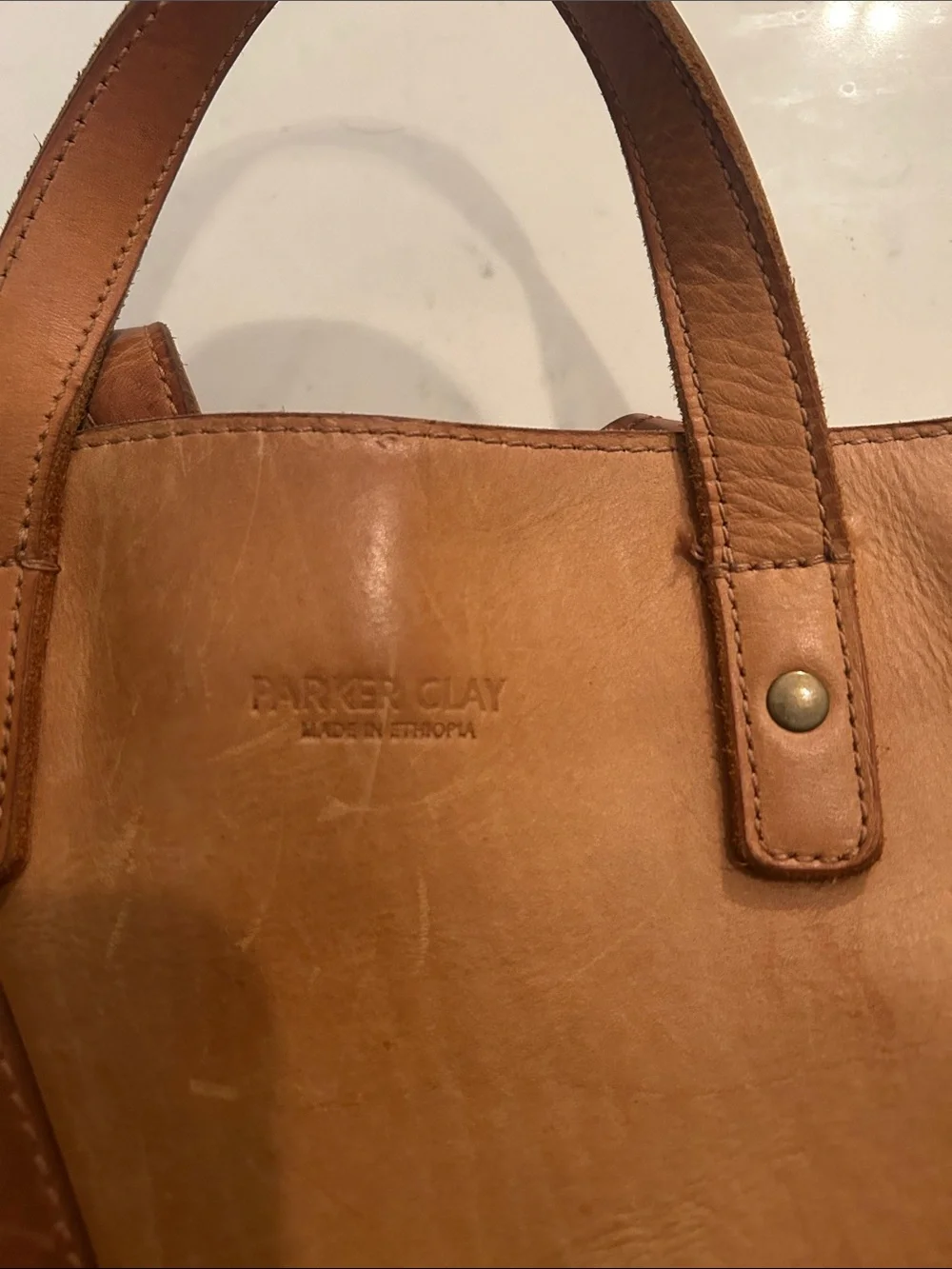 Parker  Tan Leather Tote